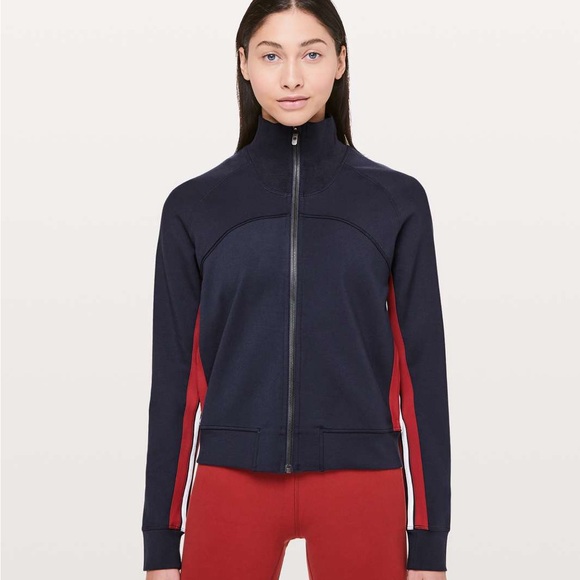 Lululemon Cover Your Tracks Jacket Full Zip Midnight Navy W3BZBS; Women’s Sz 12 - Picture 2 of 16